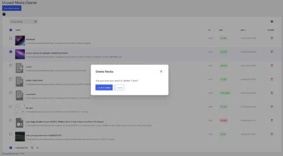 unused media cleaner screenshot 2